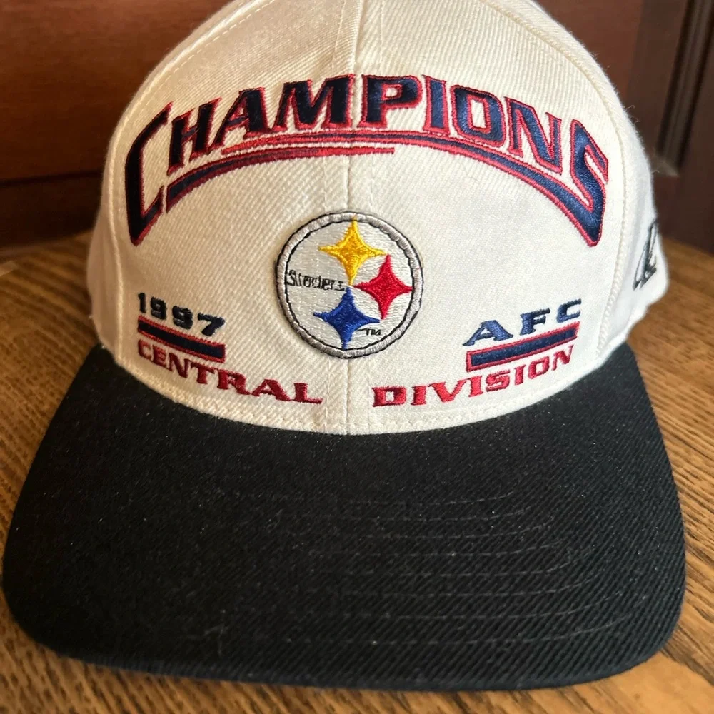 Vintage 1997 Steelers Central Division Champions SnapBack Hat Cap